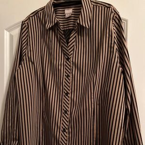 SUMMER SALE! Chico's No Iron Slimming-Vertical Stripe Shirt